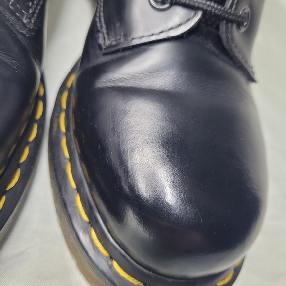 Dr. Martens 1b89 logo black/yellow leather boots - Picture 8 of 8
